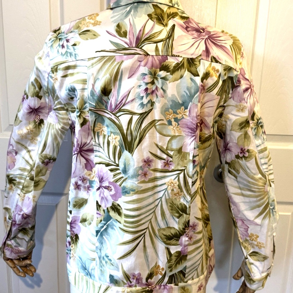 White Floral Women's Jacket Alfred Dunner Jacket Coat Size 10 - Picture 2 of 4